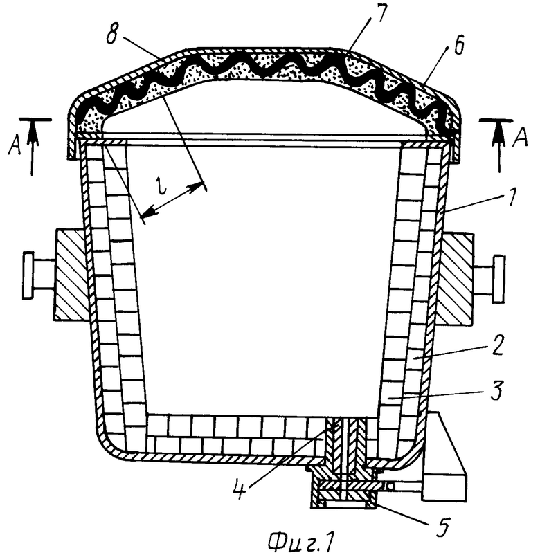 Сталеразливочный ковш схема