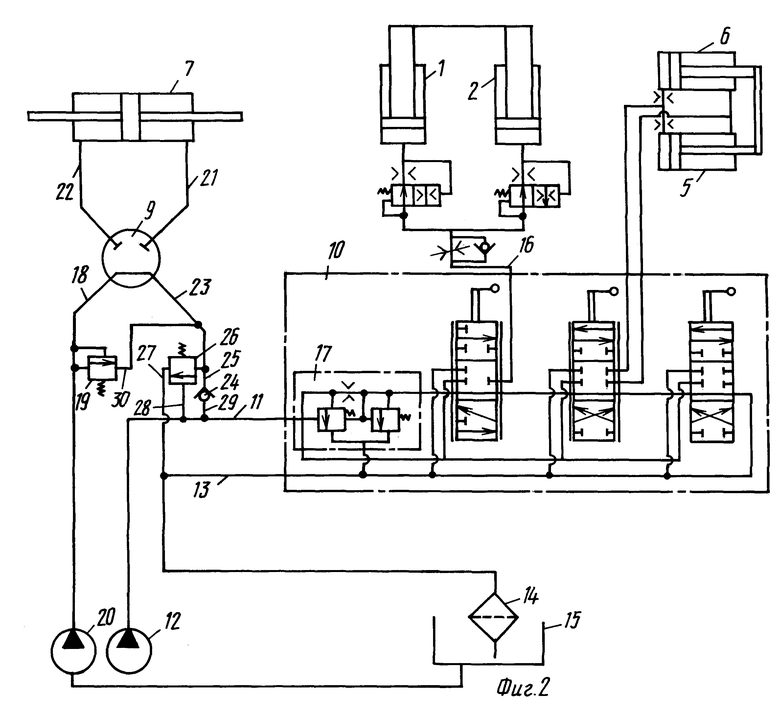 Схема гидравлической системы