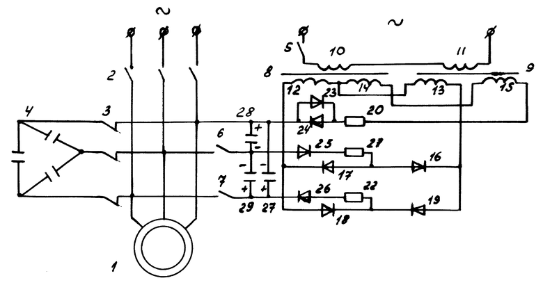 Торможение асинхронного двигателя постоянным током схема