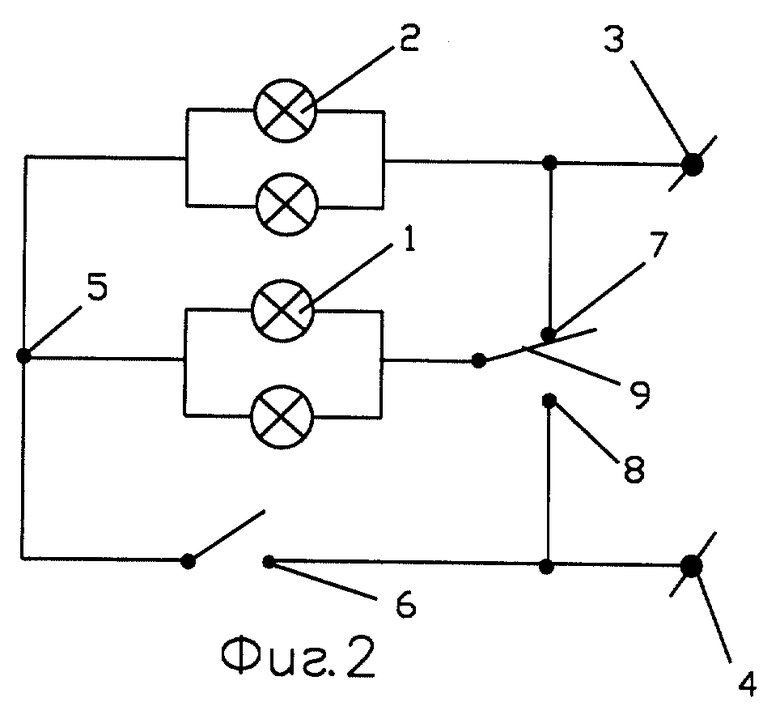Схема с лампой накаливания