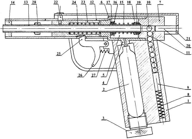 Пневматический пистолет чертеж