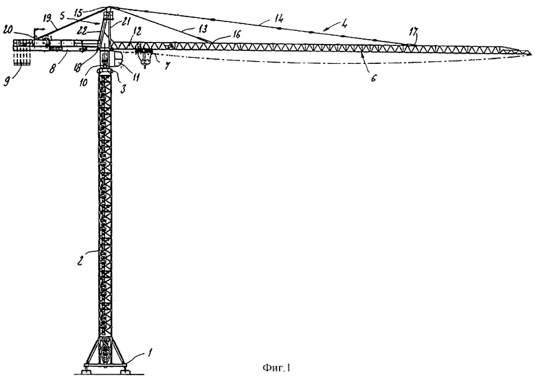 Строение башенного крана схема