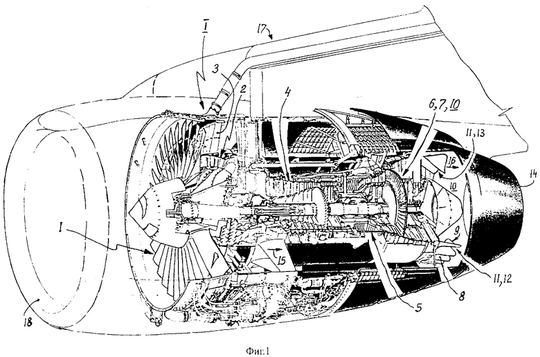 Чертеж турбовентиляторного двигателя