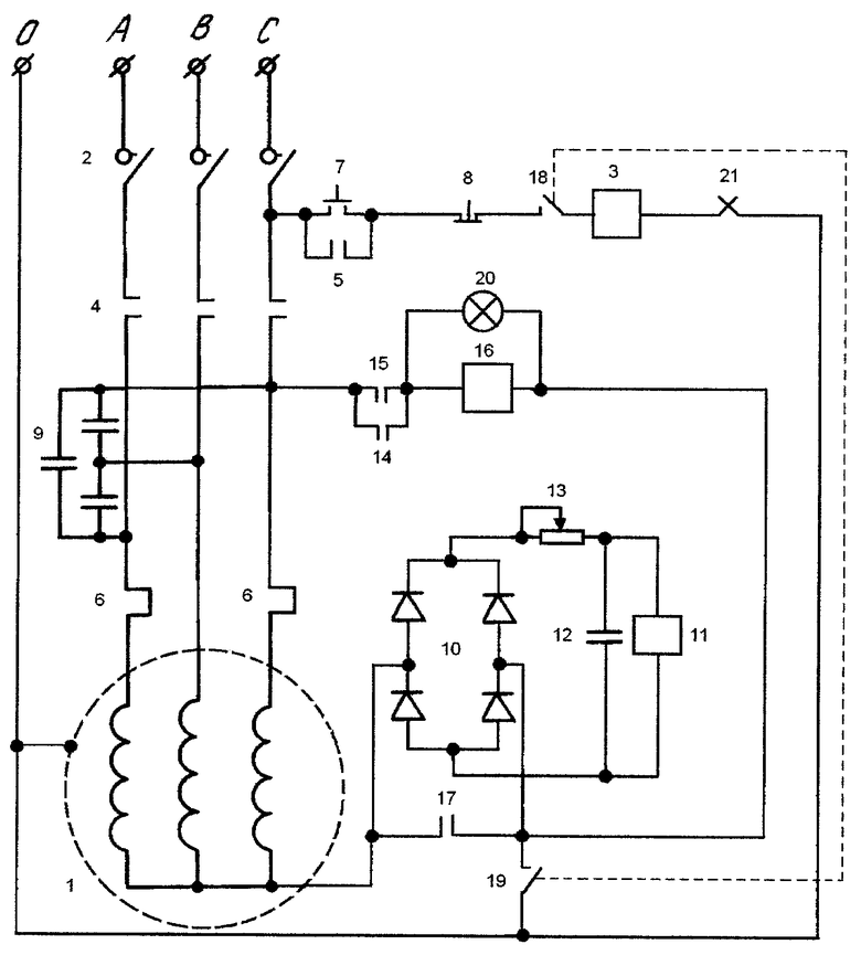 Управление трехфазным двигателем схема