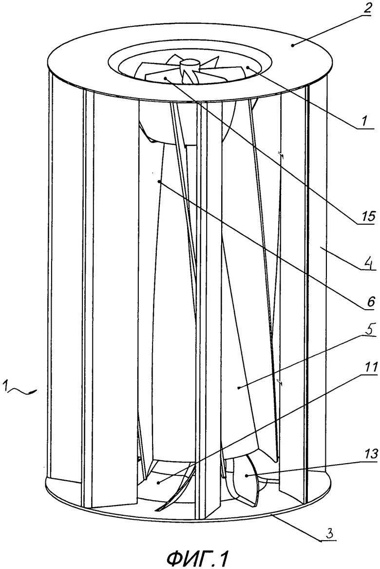 Чертеж вертикальной ветротурбины