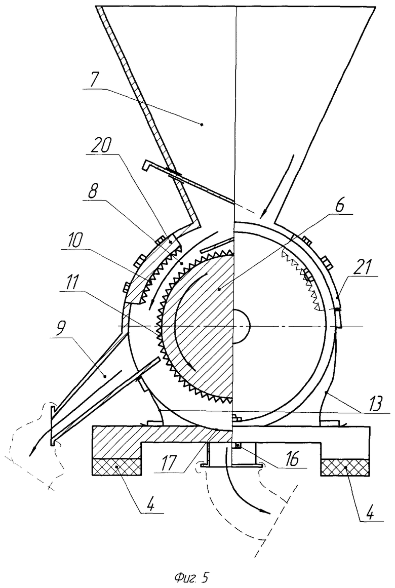 Схема роторно-дискового измельчителя