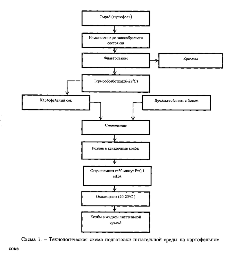 Технологическая схема обработки картофеля