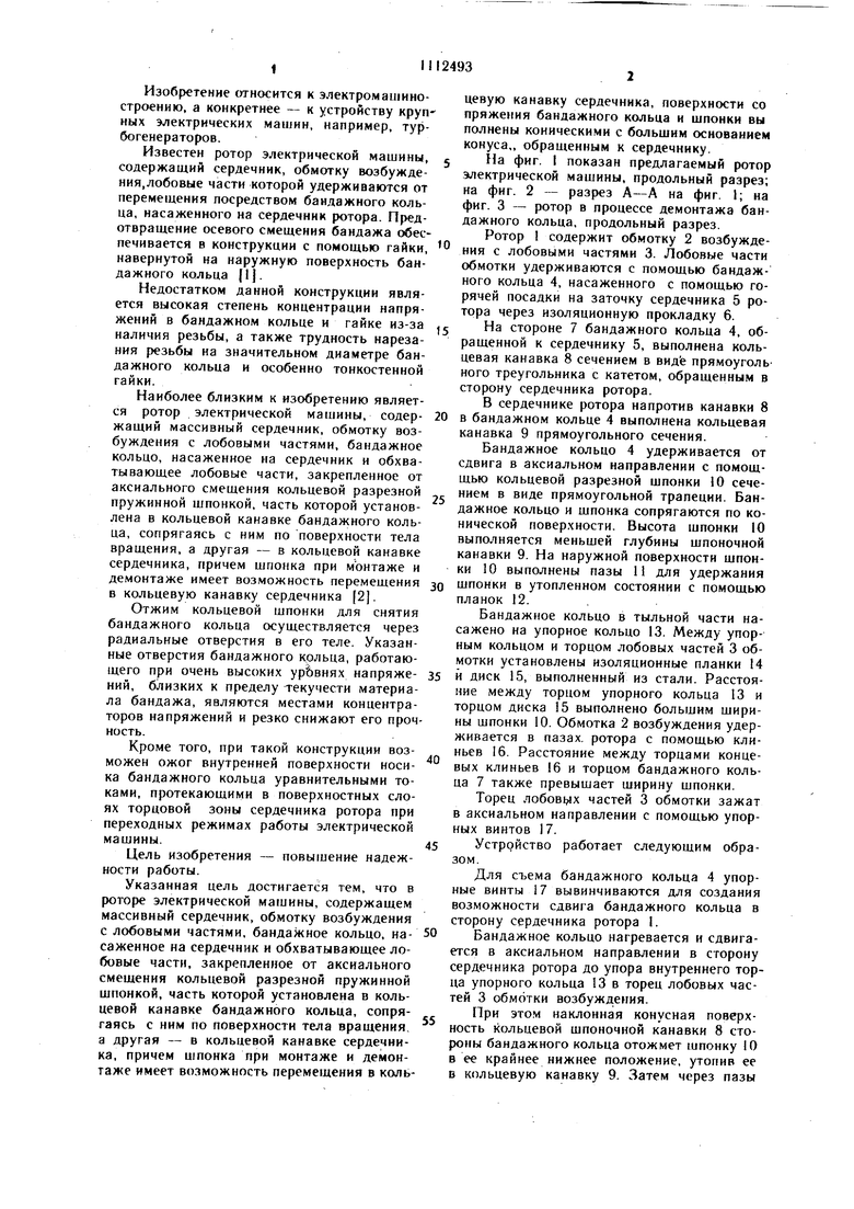 Ротор электрической машины. Советский патент 1984 года SU 1112493 A1.  Изобретение по МКП H02K3/51 .