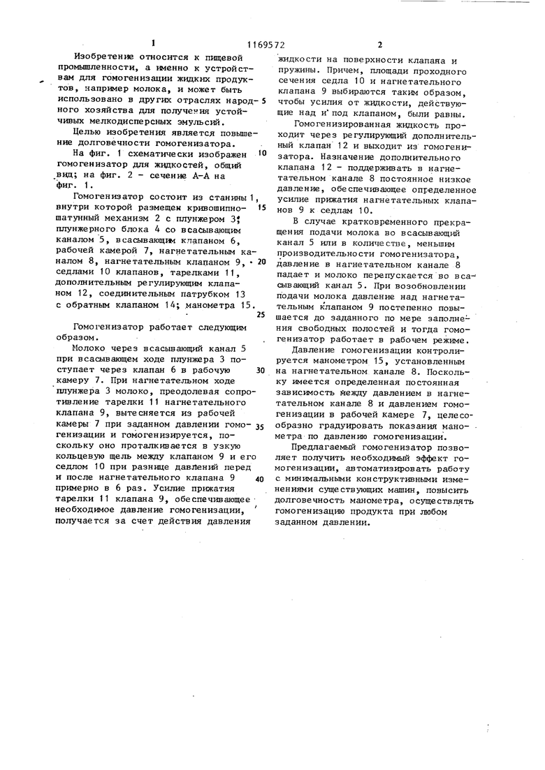 Гомогенизатор для молока. Советский патент 1985 года SU 1169572 A1.  Изобретение по МКП A01J11/16 .