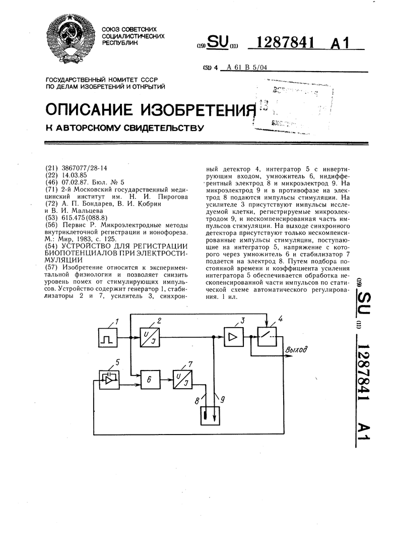 Структурная блок схема приборов для регистрации биопотенциалов