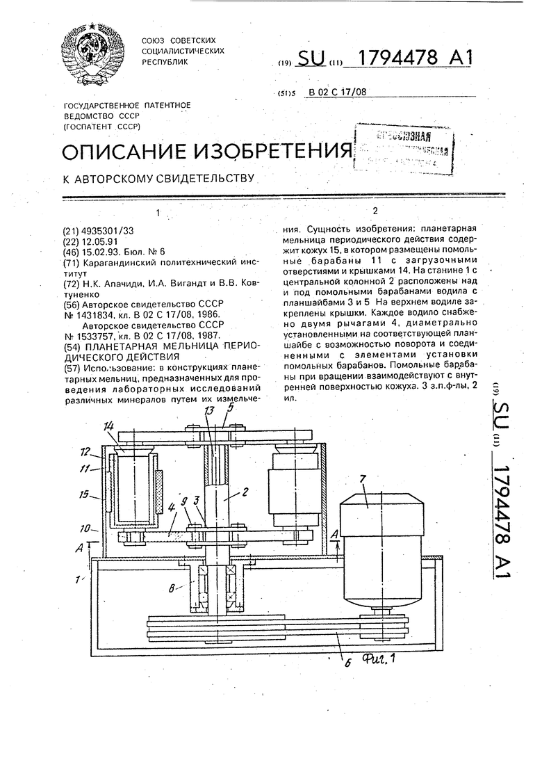 Схема планетарной мельницы