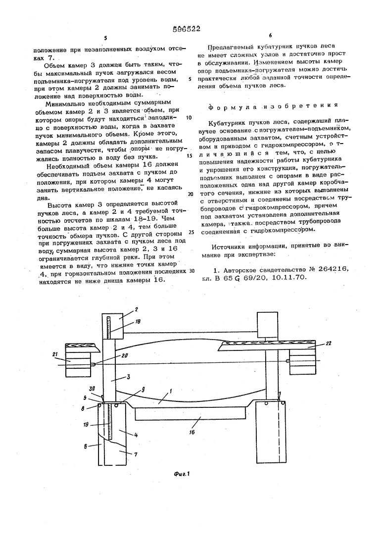 Кубатурник пучков леса. Советский патент 1978 года SU 596522 A1.  Изобретение по МКП B65G69/20 .